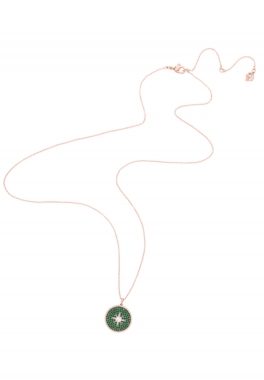Pendentif Locket Swarovski Vert, Métal Doré Rose pas cher