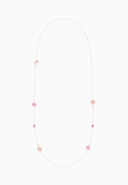 Sautoir Lisanne Swarovski Rose, Métal Doré Rose pas cher
