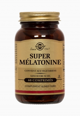 Super Mélatonine 1,9 mg Solgar Favorise l'endormissement et réduit les effets du décalage horaire pas cher